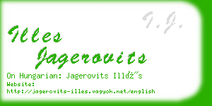 illes jagerovits business card
